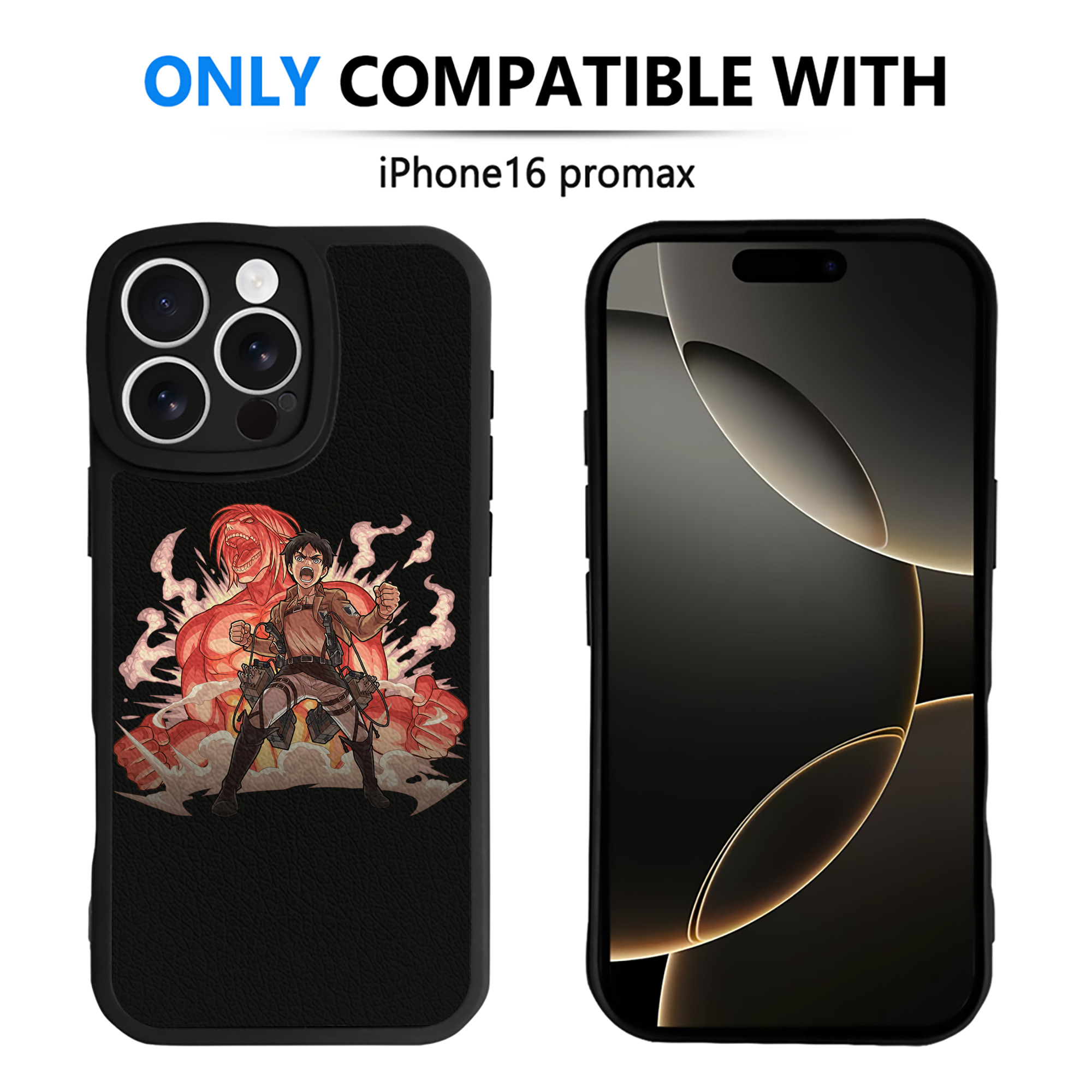 （画像用） 進撃の巨人 エレン･イェーガー Attack on Titan Eren Jäger 【iPhone 16シリーズ対応】シリコンスマホケース（レザー調） 材質：シリコン